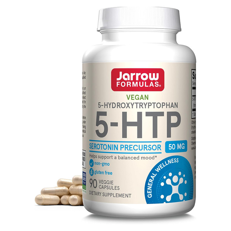 Jarrow Formulas 5 HTP Serotonin Precursor 50mg Supplement Veg Capsules Support Balance Mood 90Ea
