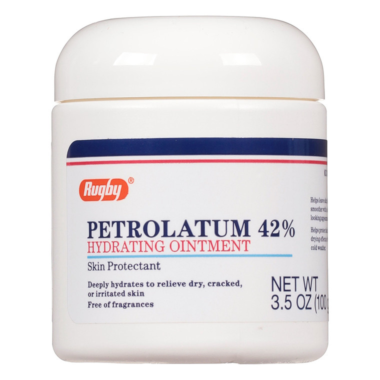 Rugby Petrolatum 42 Percent Hydrating Ointment for Cracked and Dry Skin Protection 3.5Oz (100g)