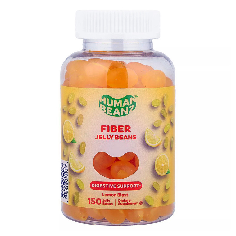 Human Beanz Fiber Jelly Beans Lemon Blast Flavor Support Digestive Health 150Ea