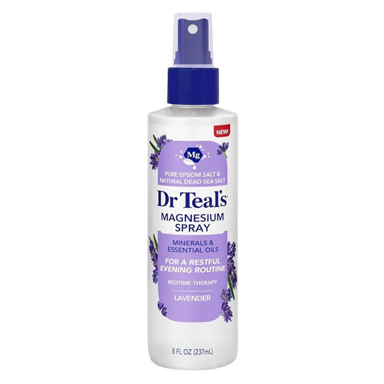 Dr Teals Magnesium Spray Minerals and Essential Oils Lavender Bedtime Therapy 8Oz (237ml)