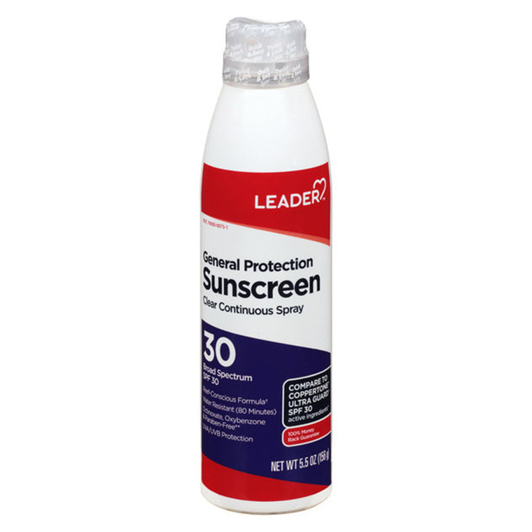 Leader General Protection Broad Spectrum SPF 30 Clear Sunscreen Spray 5.5Oz (155g)