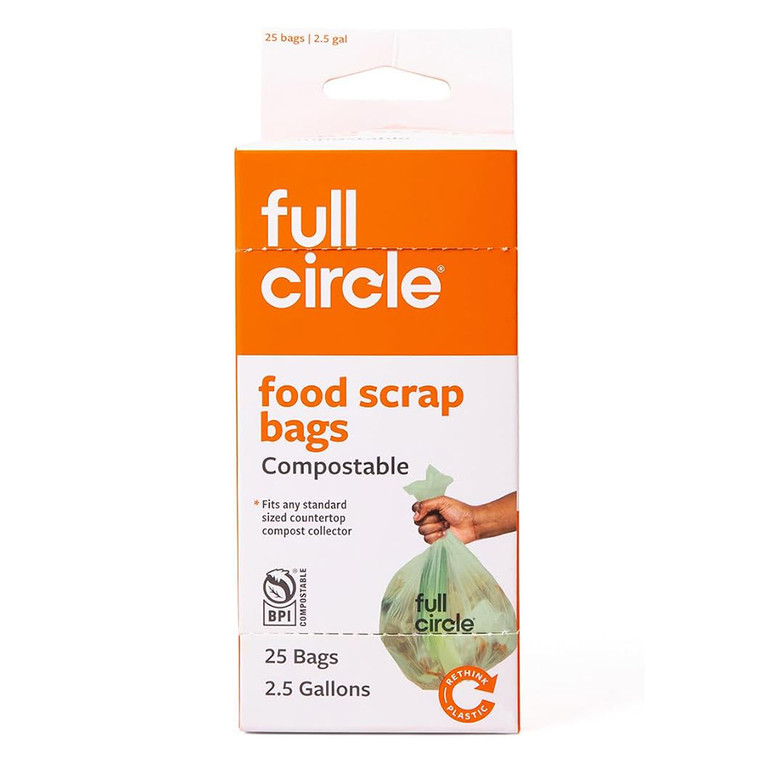 Full Circle Compostable Food Scrap Bags 2.5 Gallon 25Ea