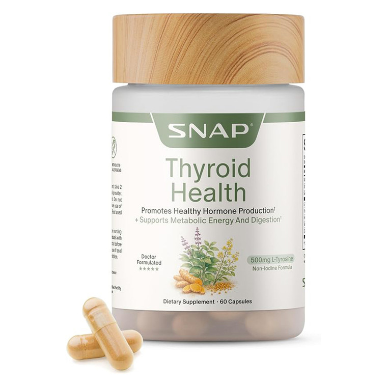Snap Thyroid Health Hormone Production Supplement Capsules for Women Support Metabolic Energy and Digestion 60Ea