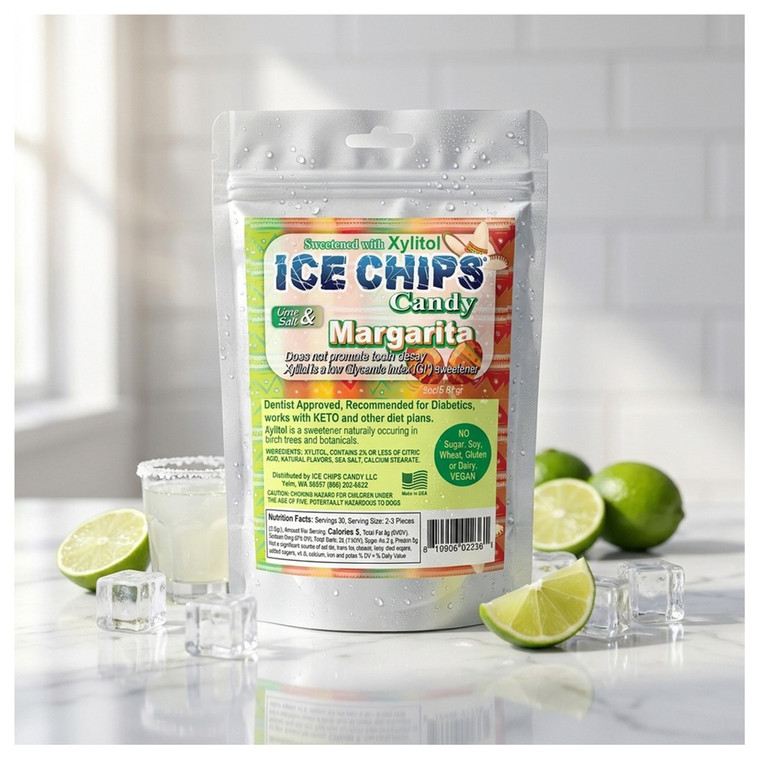 Ice Chips Margarita Candy Sweetened with Xlitol 2Oz (5.67g)