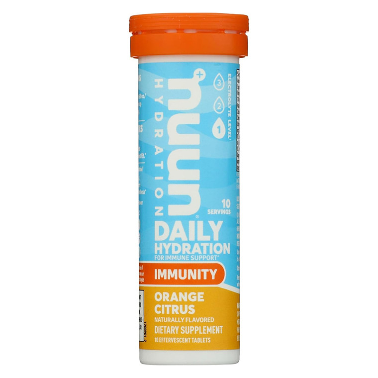 Nuun Daily Hydration Immunity Orange Citrus Naturally Flavored Supplement Drink Tablets 10Ea