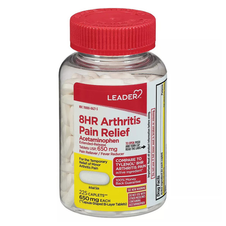Leader 8 Hour Arthritis Pain Relief 650 mg Caplets 225Ea