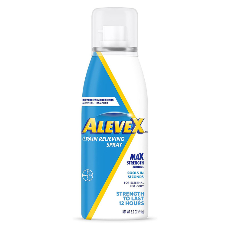 AleveX Pain Relieving Spray Fast Acting Fast Drying Targeted Pain Relief Topical Spray 3.2Oz (91g)