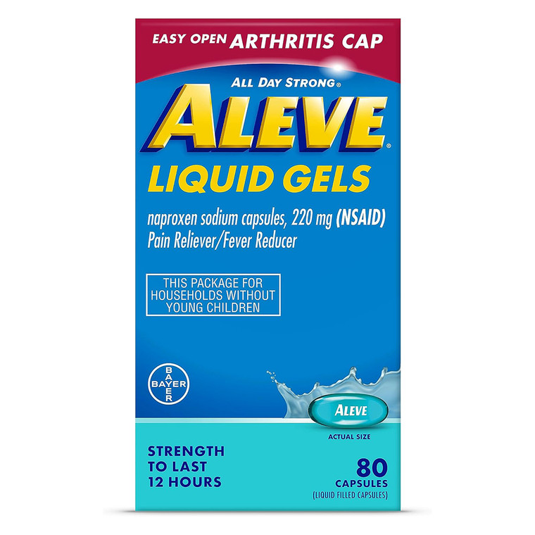 Aleve All Day Strong Pain Reliever and Fever Reducer Arthritis Liquid Capsules 80Ea