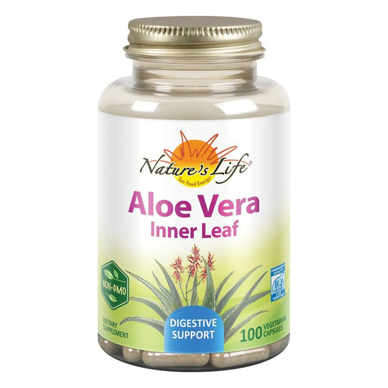 Natures Life Aloe Vera Inner Leaf Dietary Supplement Veg Capsules 100ea