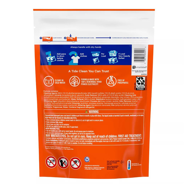 Tide Power odor Plus Oxi Laundry Detergent Pods Fresh Scent 26Oz (757g)