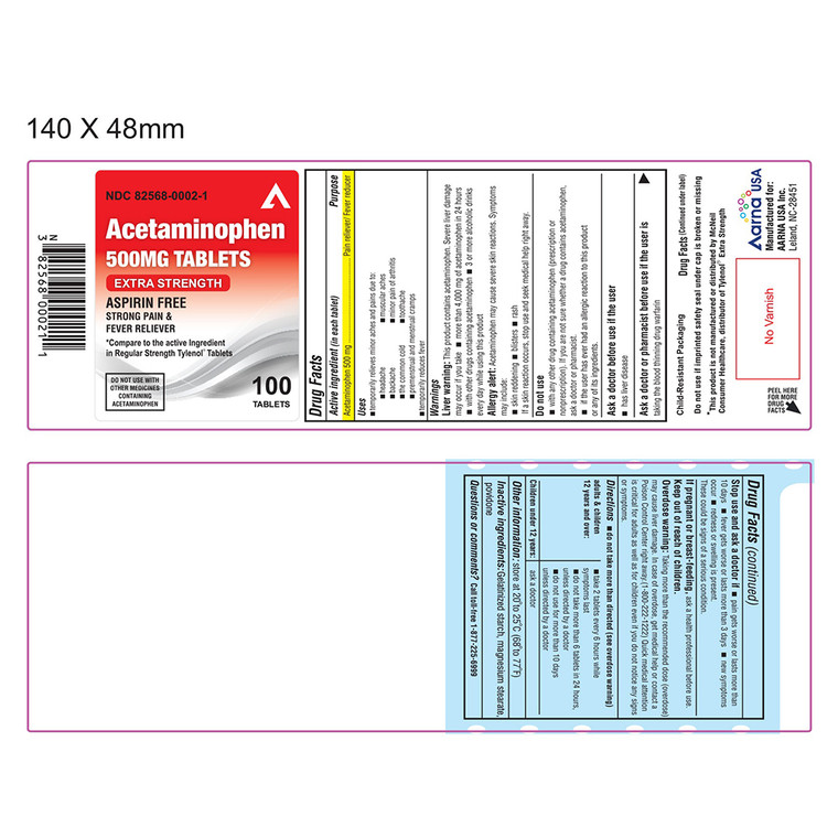 Acetaminophen 500mg Extra Strength Tablets Aspirin Free Pain Reliever and Fever Reliever 100Ea