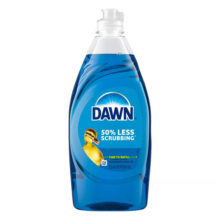 Dawn Ultra Dishwashing Liquid 50 Percent Less Scrubbing 18Oz (532ml)
