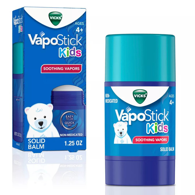 Vicks VapoStick Kids Soothing Vapors Non Medicated Solid Balm 1.25Oz (35g)