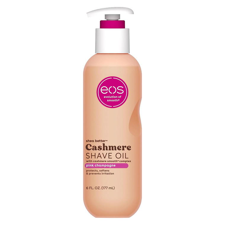 EOS Shea Butter Cashmere Shave Oil Pink Champagne Protects Softens and Prevent Irritations 6Oz (177ml)