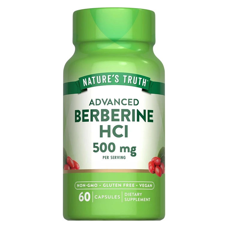 Natures Truth Advanced Berberine HCl 500mg Supplement Capsules Support Metabolism and Overall Wellness 60Ea