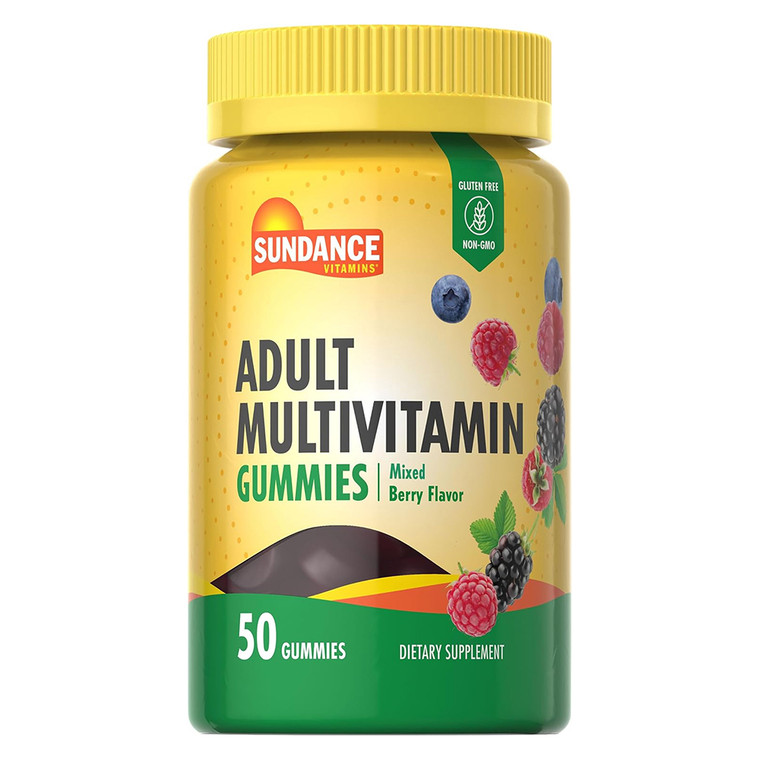 Sundance Vitamins Adult Multivitamin Gummies Mixed Berry Flavor for Men and Women 50Ea