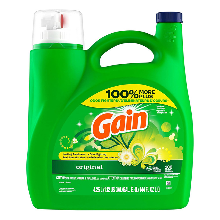 Gain Liquid Laundry Detergent Liquid Soap Original Scent 144Oz (4.25L)
