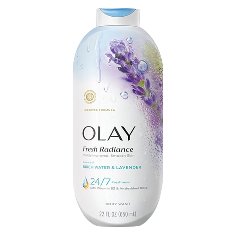 Olay Fresh Radiance Vitamin B3 Birch Water and Lavender Scent Body Wash 22Oz (650ml)