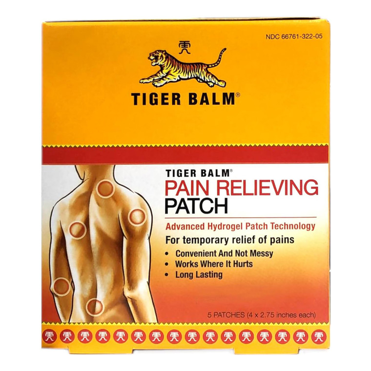 Tiger Balm Pain Relieving Patches for Temporary Relief of Minor Muscle and Joint Pain 5Ea