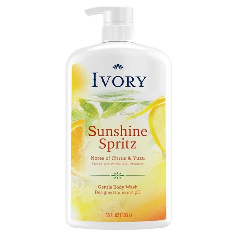 Ivory Sunshine Spritz Citrus and Yuzu Gentle Body Wash Pump 35Oz (1.03L)