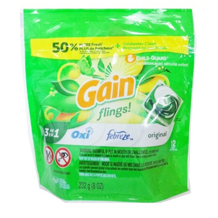 Gain OXI Original Flings Laundry Detergent Pacs 8Oz (232g)
