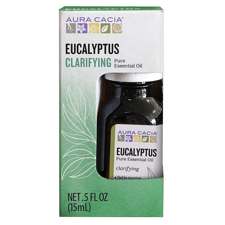 Aura Cacia Eucalyptus Essential Oil for Aromatherapy and Diffusion 0.5Oz (15ml) 3Ea