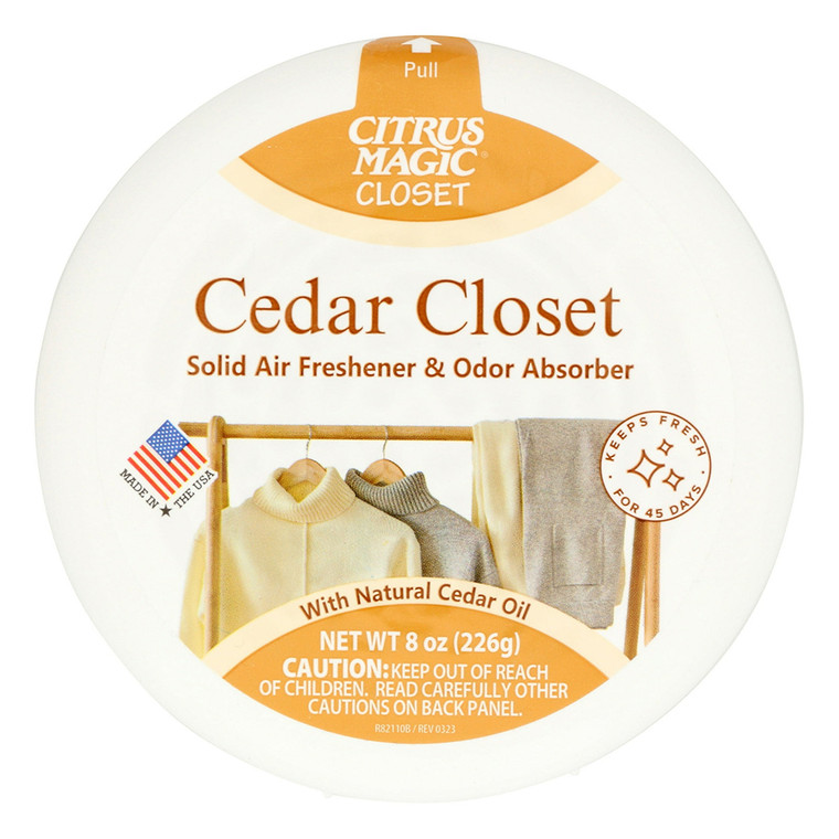 Citrus Magic Cedar Closet Solid Air Freshener and Odor Absorber 8Oz (226g), Pack of 6