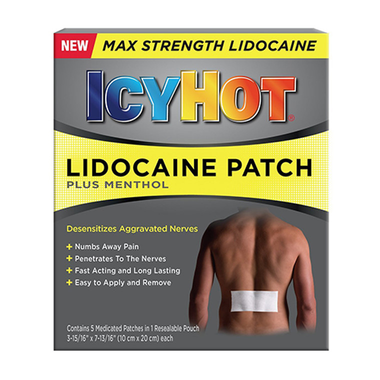 Icy Hot Maximum Strength Lidocaine Medicated Patch, 5 Ea