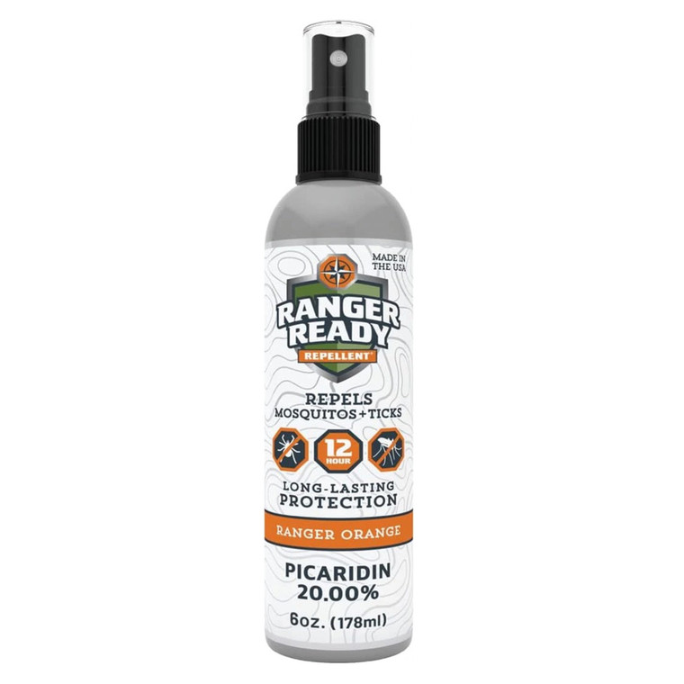 Ranger Ready Picaridin 20 Percent Tick Insect Repellent Spray Orange Protection from Ticks and Mosquitos 6Oz (178ml)