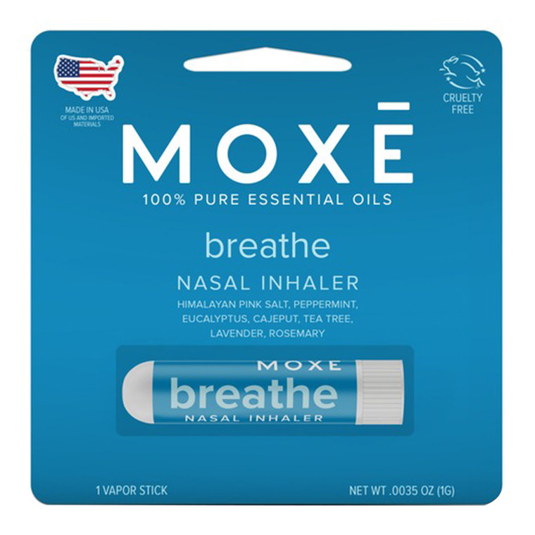 Moxe Breathe Nasal Inhaler Stick Crafted with Peppermint Eucalyptus Support Sinus and Congestion Relief 1Ea