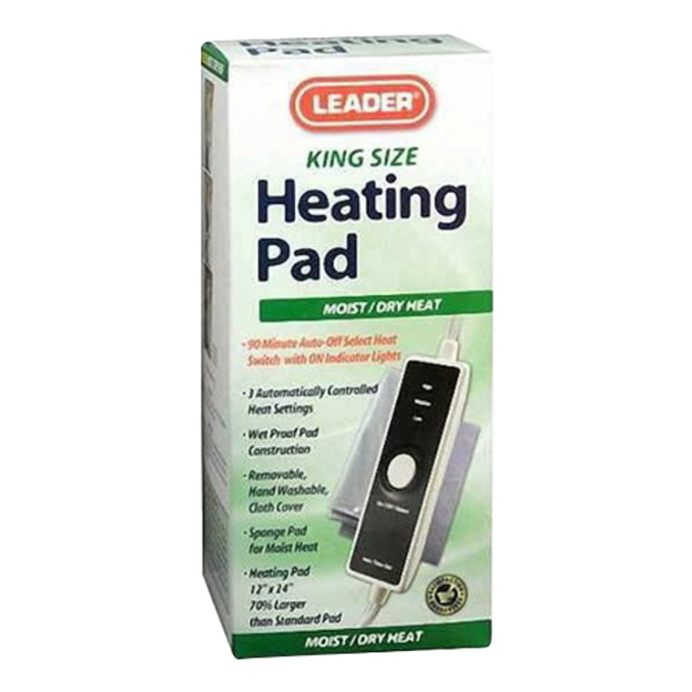 Leader Heating Pad Moist/Dry King Size, 1 Ea