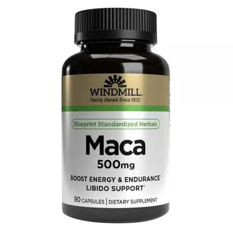 Windmill Maca 500 mg Hormonal Balance and Daily Vitality Support 90Ea