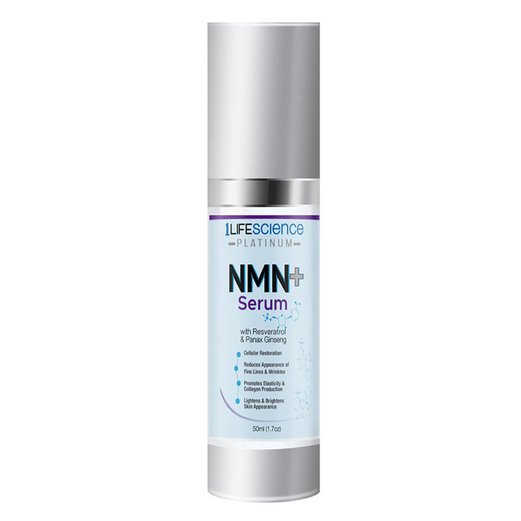 1LifeScience NMN Plus Anti Aging Serum Resveratrol and Panax Gingeng Reduces Fine Lines and Wrinkles 1.7Oz (50ml)