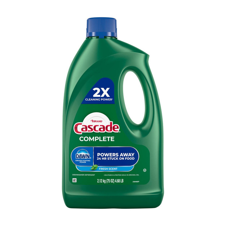 Cascade Complete Gel Dishwasher Detergent Liquid Fresh Scent 75Oz (4.68Lb)