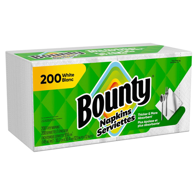 Bounty Napkins Serviettes Thicker and More Absorbent 200Ea