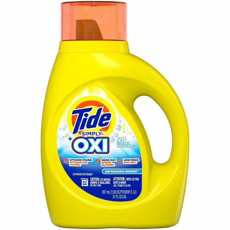 Tide Simply Plus OXI Liquid Laundry Detergent Refreshing Breeze 31Oz (917ml)