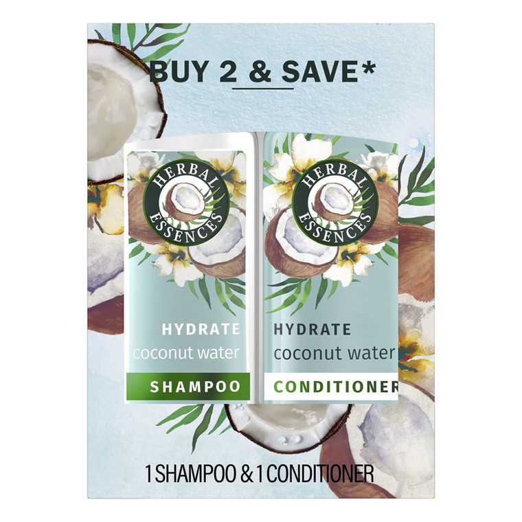 Herbal Essences Hydrate Collection Coconut Water and Jasmine Moisturizing Hair Shampoo and Conditioner 27Oz (800ml)