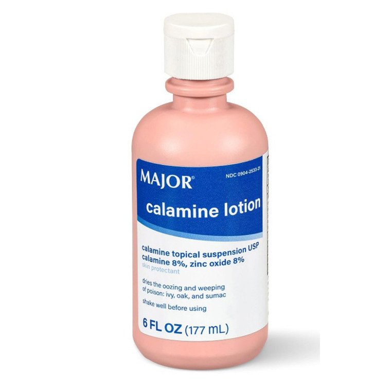 Major Calamine Lotion Topical Suspension USP for Itch Relief 6Oz (177ml)