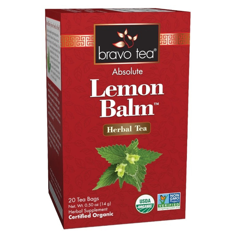 Bravo Tea Absolute Lemon Balm Herbal Tea Support Brain Health 20Ea