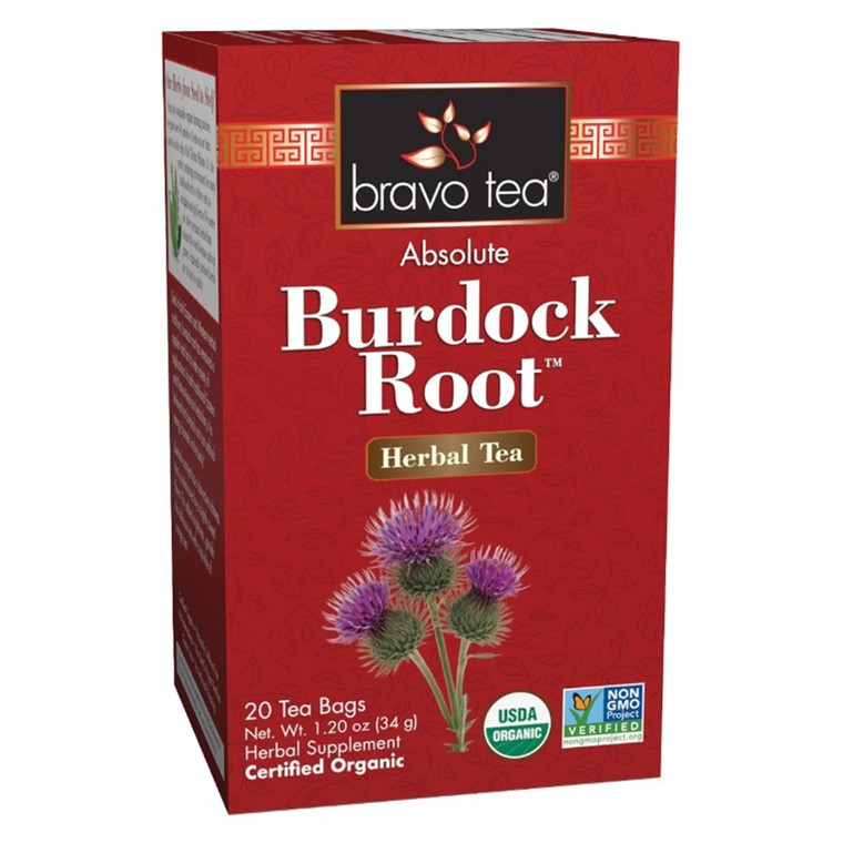 Bravo Tea Absolute Burdock Root Herbal Tea Support Liver Health and Maintains Healthy Skin 20Ea