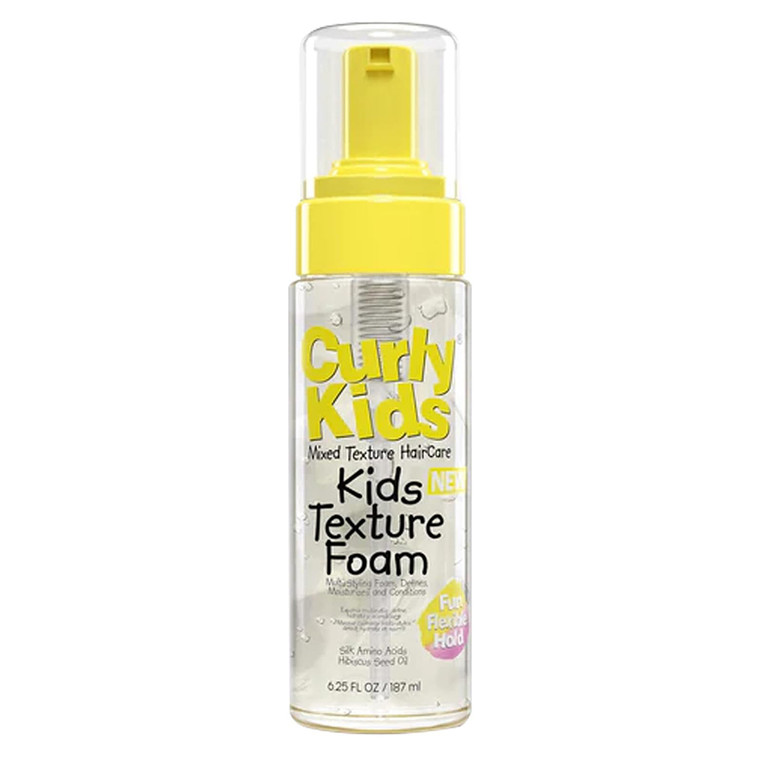 CurlyKids Kids Texture Foam Curl Defining Mousse Moisturizing and Shine for Curly Hair 6Oz (187ml)