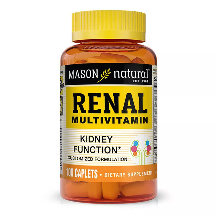 Mason Natural Renal Multivitamin Caplets for Kidney Function Support 100Ea