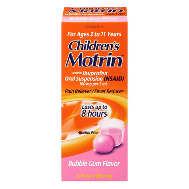 Motrin Childrens Oral Suspension Fever Reducer, Bubble Gum Flavor, 4 oz