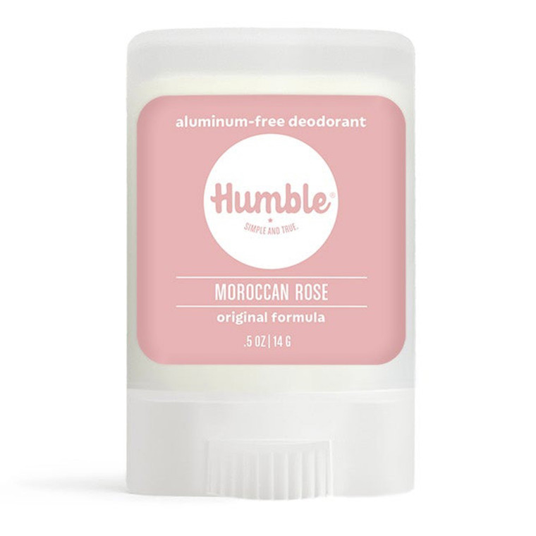 Humble Brands Original Formula Moroccan Rose Solid Stick Deodorant Travel Size Odor Control All Day Protection 0.5Oz (14g)