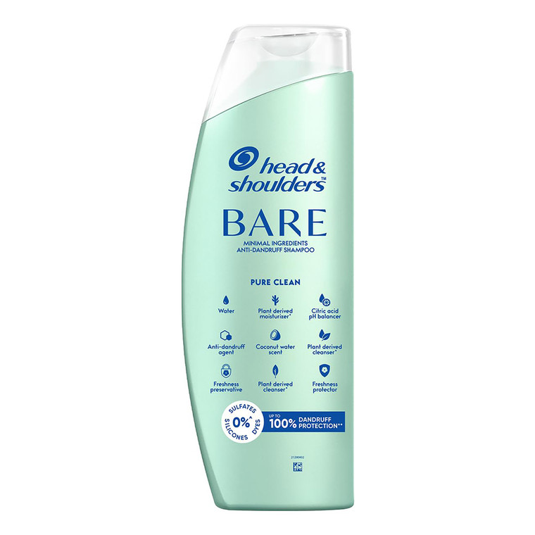 Head and Shoulders Bare Anti Dandruff Hair Shampoo Pure Clean 13.5Oz (400ml)