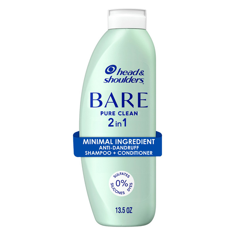 Head and Shoulders Bare Pure Clean 2 in 1 Hair Dandruff Shampoo and Conditioner 13.5Oz (400ml)