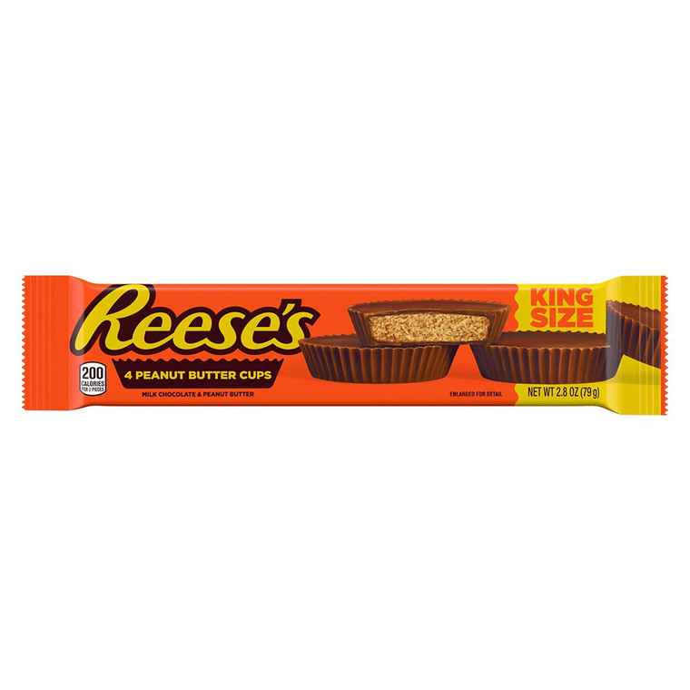 Hersheys Reeses Milk Chocolate and Peanut Butter Cups King Size 2.8Oz (79g)