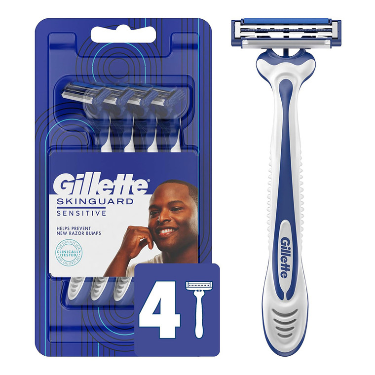 Gillette SkinGuard Sensitive Razor Prevents Razor Bumps for Men 4Ea