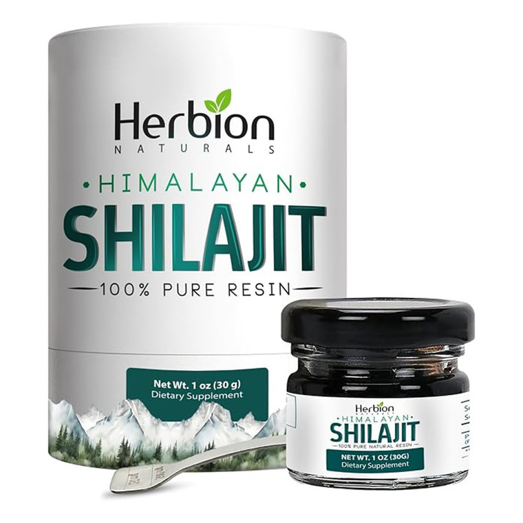 Herbion Naturals Himalayan Shilajit Pure Resin Support Daily Energy and Boost Stamina 1Oz (30g)
