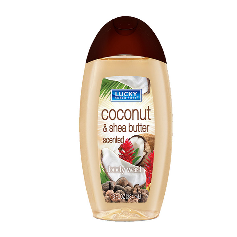 Lucky Super Soft Coconut and Shea Butter Scent Body Wash 13Oz (384ml)